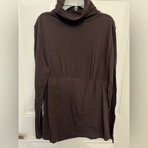 TEEZ-HER, Waist Slimming Shapewear Top Size Large Brown Turtle neck